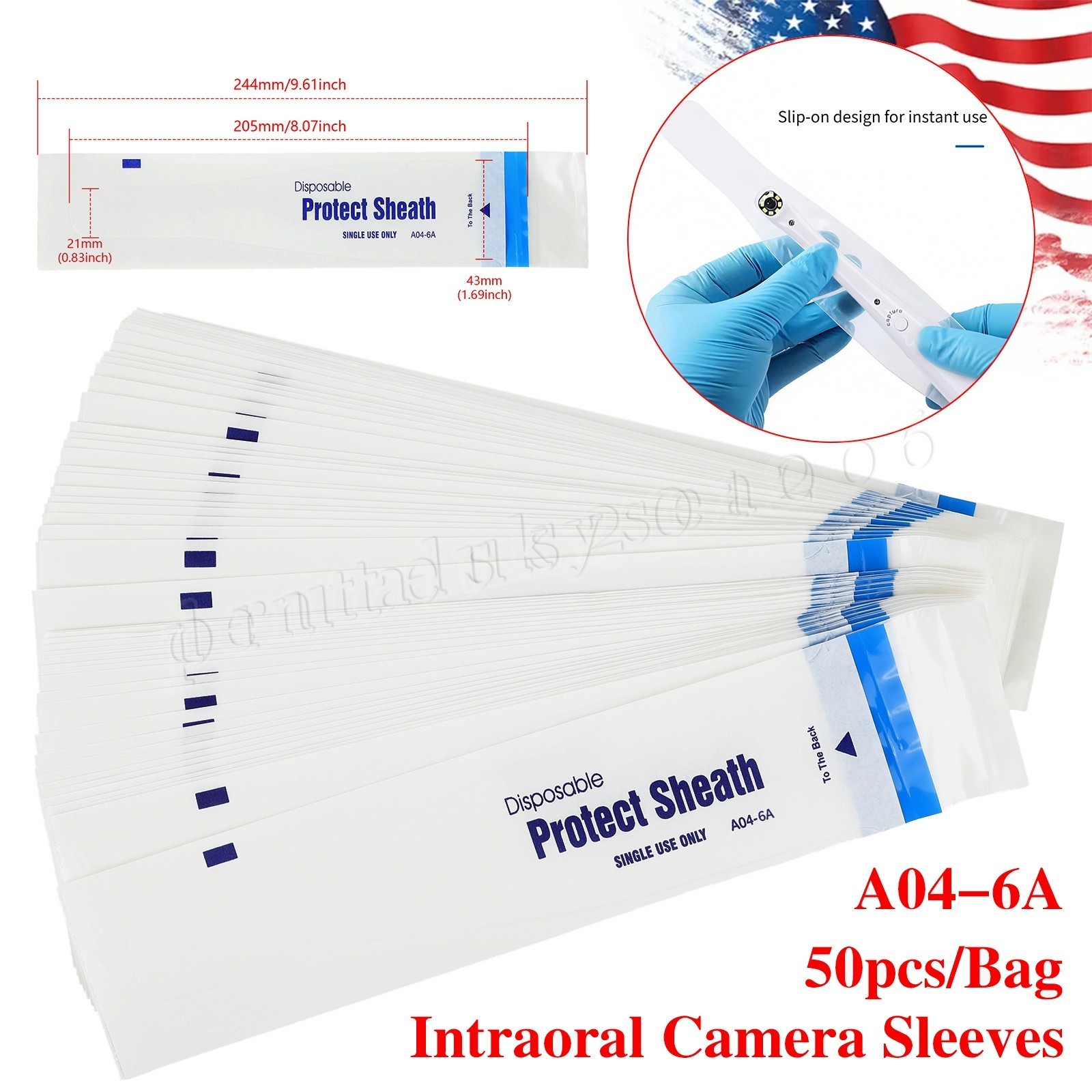 100/200/300/500Pc Dental Disposable Protect Sheath Intraoral Camera Cover AO4-6A