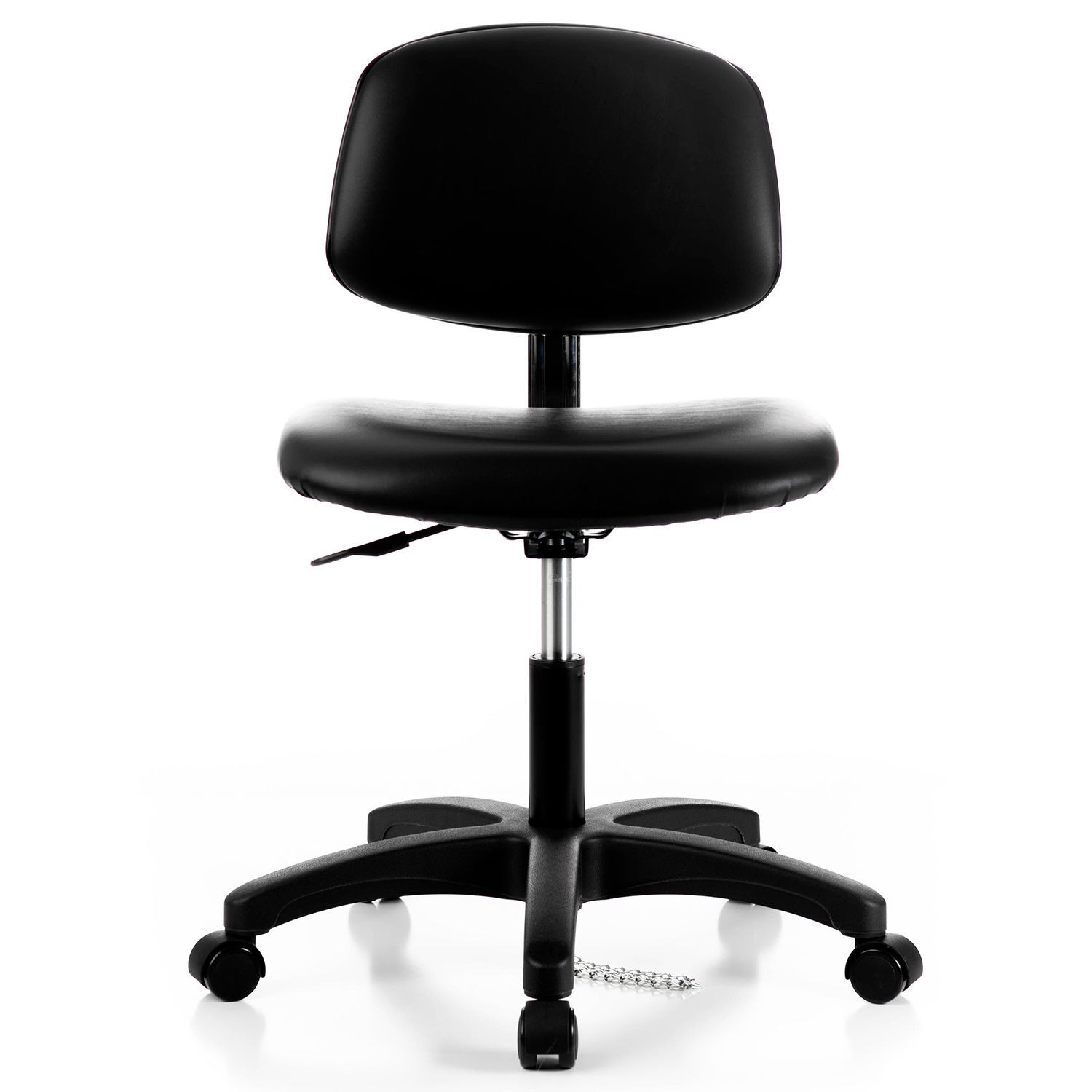 Global Industrial ESD Chair Vinyl Black Armless Mid Back