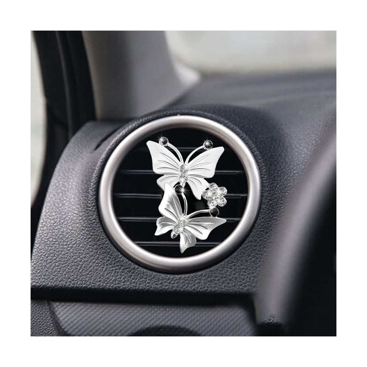 1PC Car Air Fresheners Vent Clips, Cute Dual 1 Count (Pack of 1), Gray