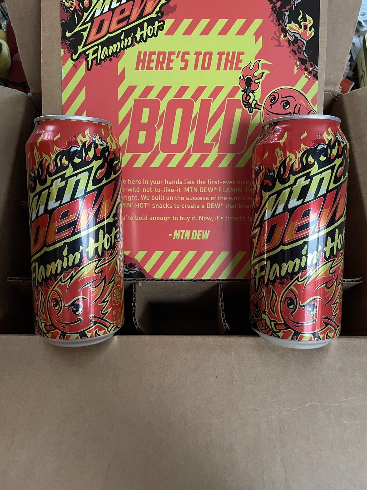 🔥2 Mountain Dew Flamin' Hot Can Soda 1 To Drink 1 To Collect 🔥In Hand