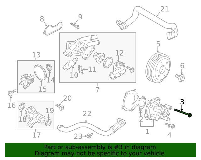 Genuine Ford Water Pump Bolt CM5Z*00812*E