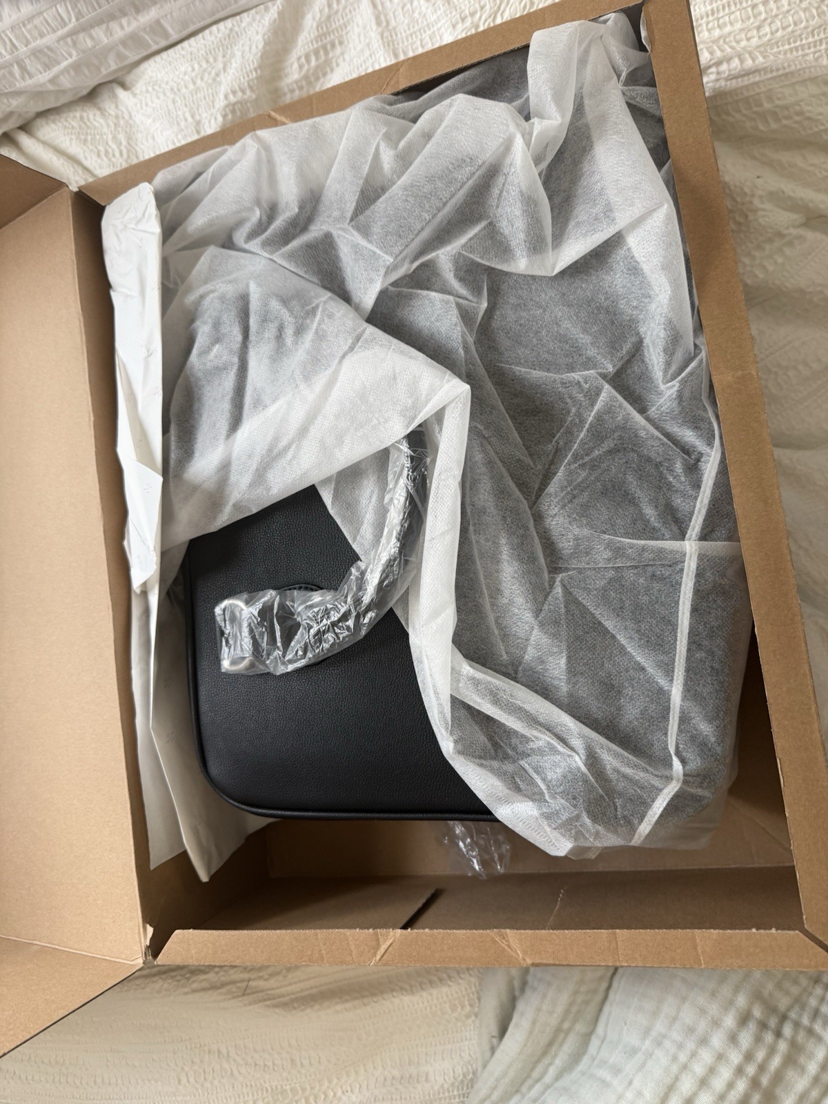 Zara Black Leather Business Case NWT