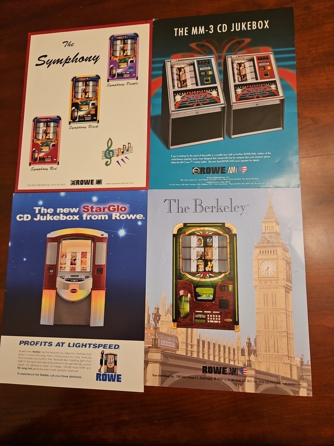 Lot Of 4 Jukebox Flyers Rowe Ami Promo CD Music