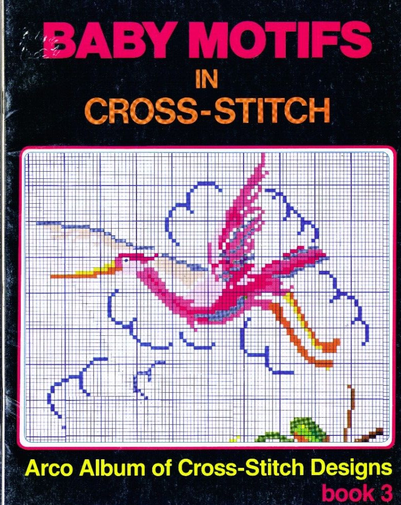 Cross Stitch Baby Motifs Arco Album Pattern Book 3 Dozens of Designs 1985 VTG