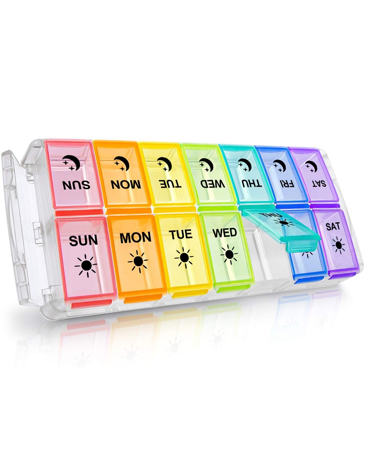 Pill Organizer 2 Times a Day, Quick Fill Large Weekly AM PM Pill Box, Medicin...