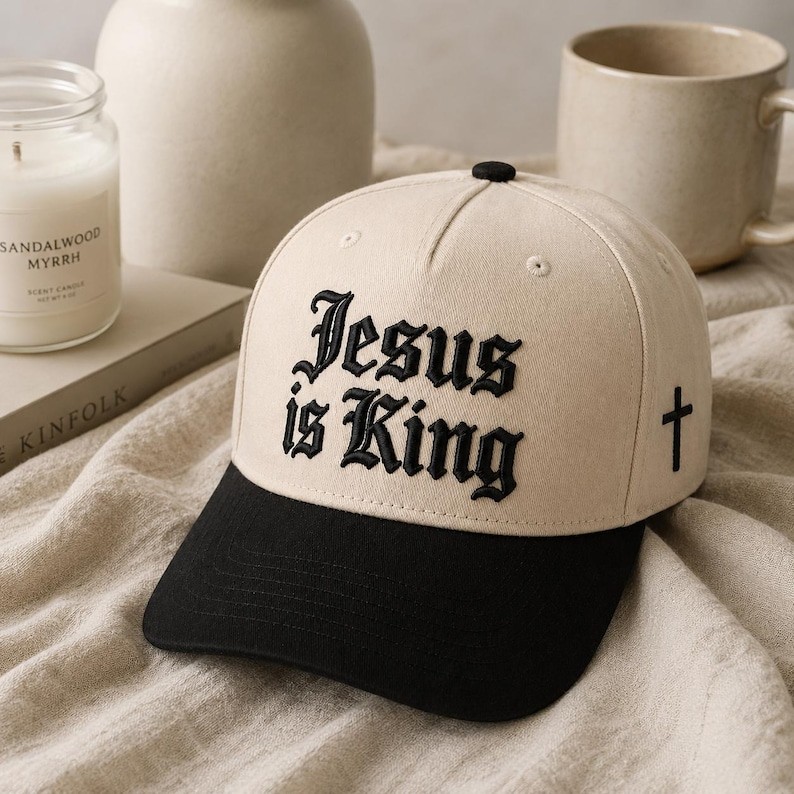 Embroidered Jesus is King Baseball Cap, Christian Hat, Faith Cap, Religious  hat