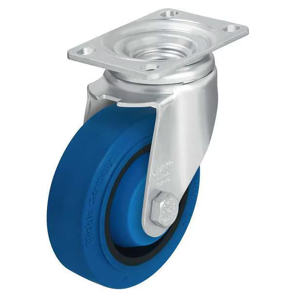 Manufacturer Varies Swivel Plate Caster,Rubber,4 in,400 lb,Gry L-POEV