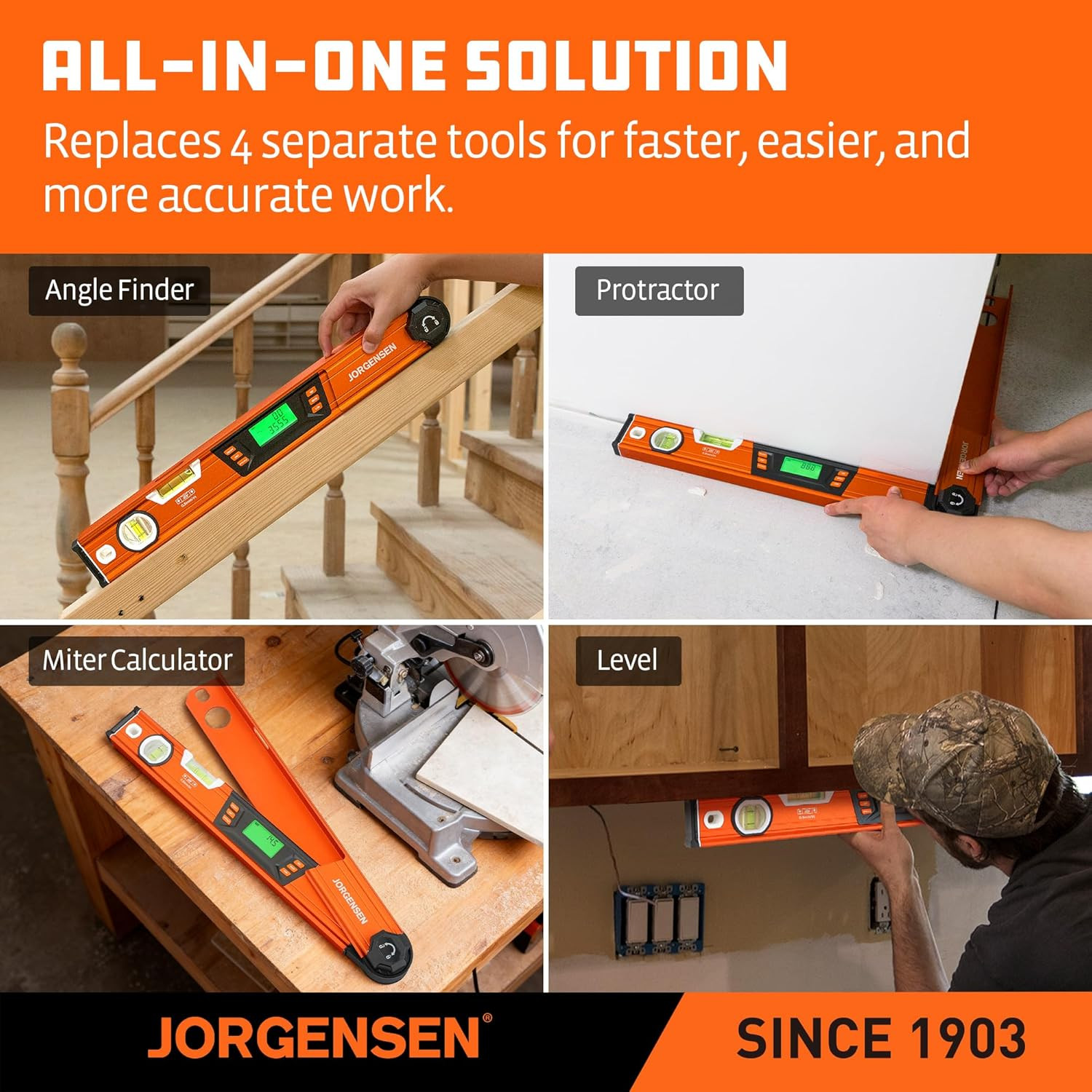 Digital Angle Finder, Multi Angle Finder Tool with Backlit LCD, Protractor Digit
