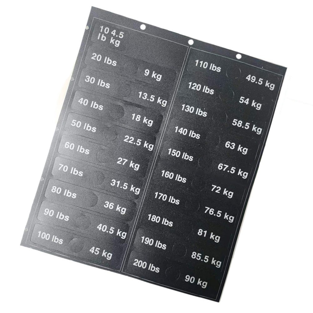 Easy to Apply Weight Stickers Improved Training Efficiency No Confusion