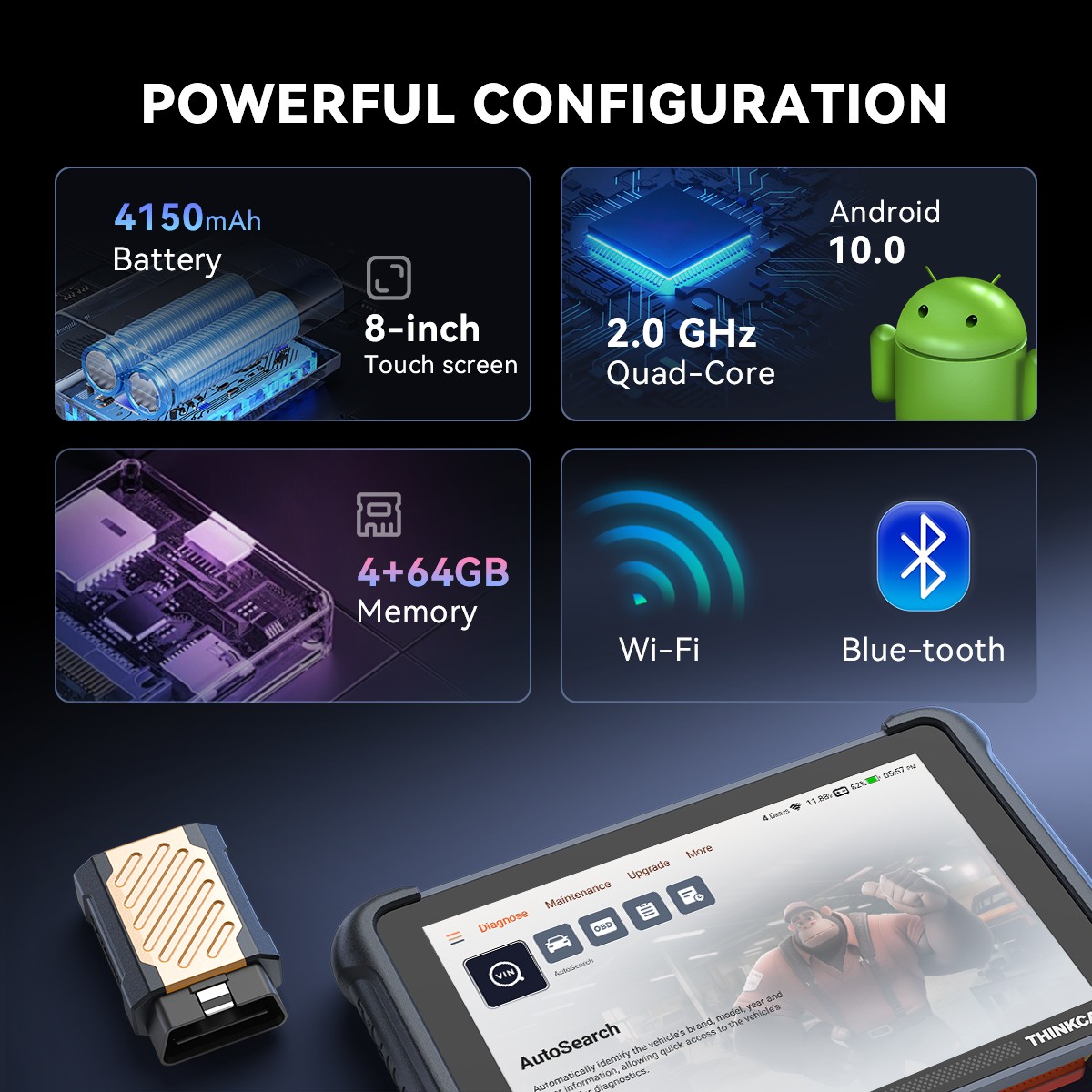 689BT ThinkCar Car Auto Diagnostic Tool OBD2 Scanner Bidirectional E~CU Coding