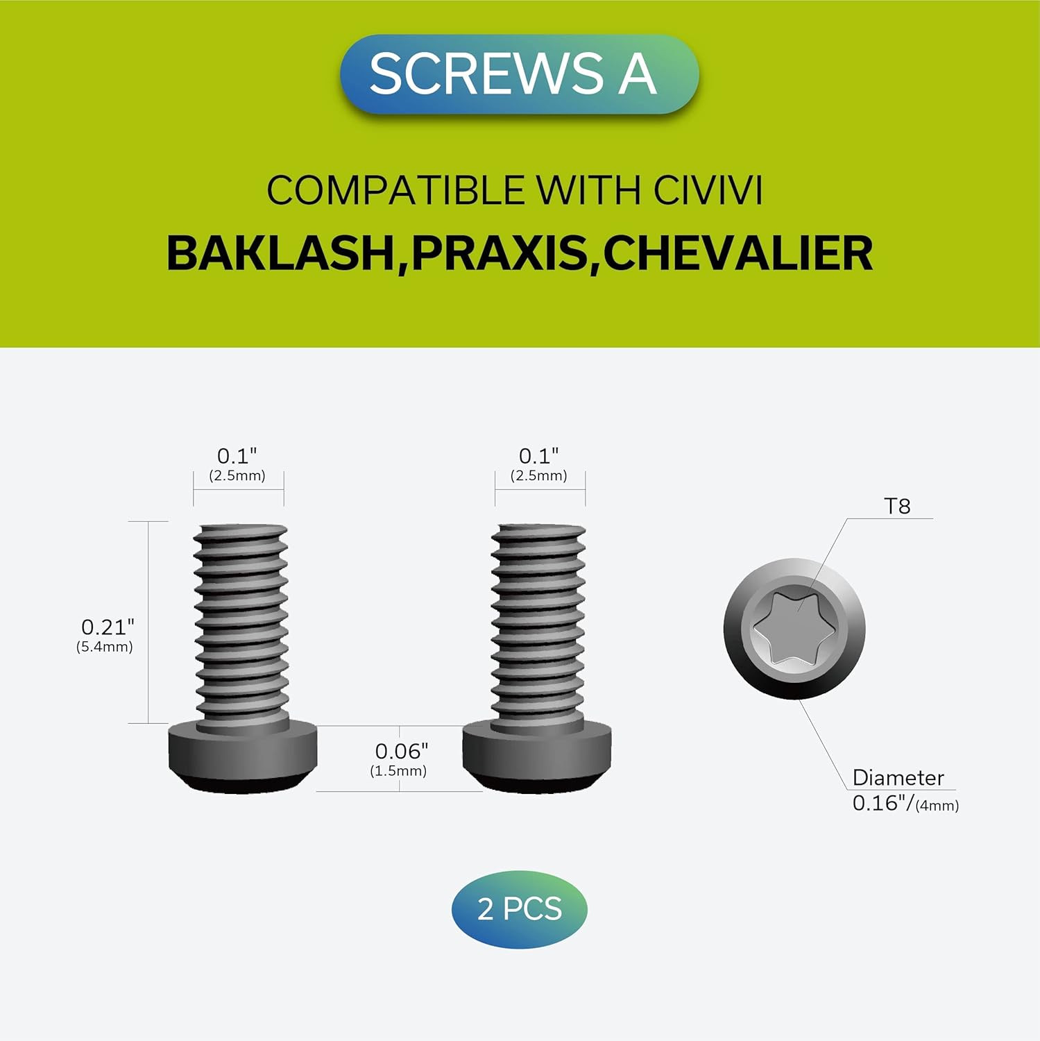 Titanium Pocket Clip with 6PCS Titanium Screws, Suitable for Models Listed on th