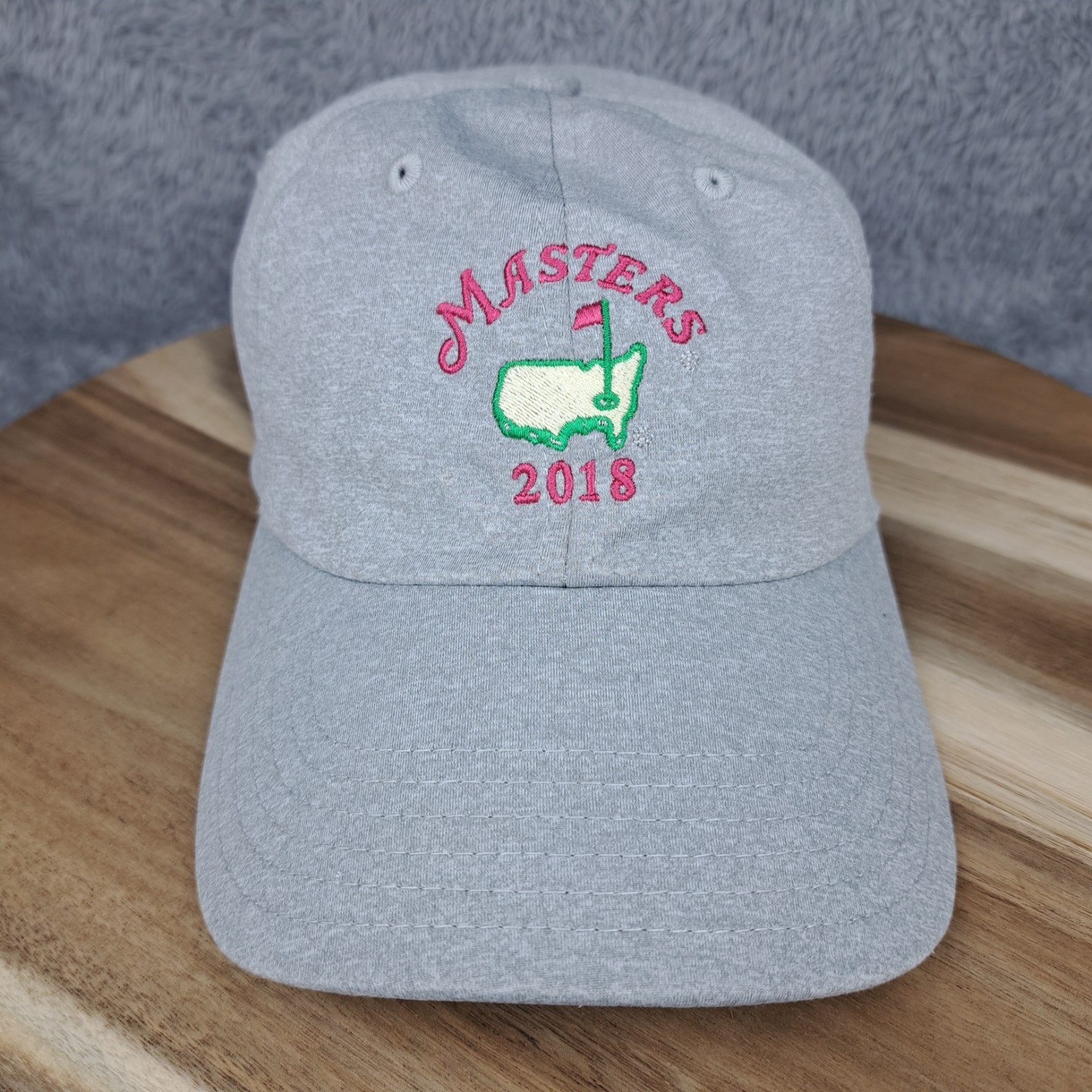 The Masters Hat Cap Strap Back Gray Preformance Light Augusta American Needle
