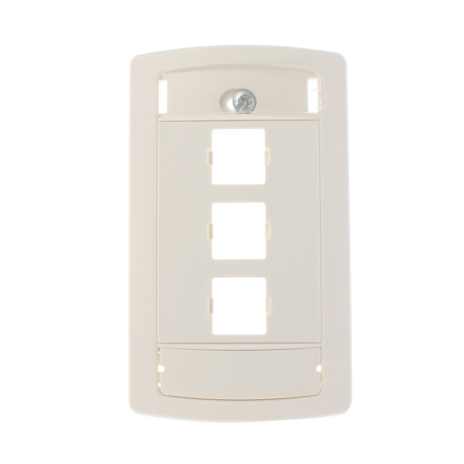 COMMSCOPE UNF-D-3P-WH FACE-PLATE, 3-PORT, DESIGNER W/ LABELS, WHITE (10 PACK)
