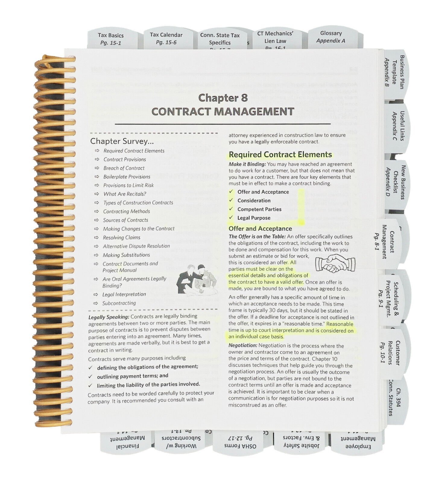Highlighted and Tabbed - NASCLA Contractors Guide Connecticut 6th Edition