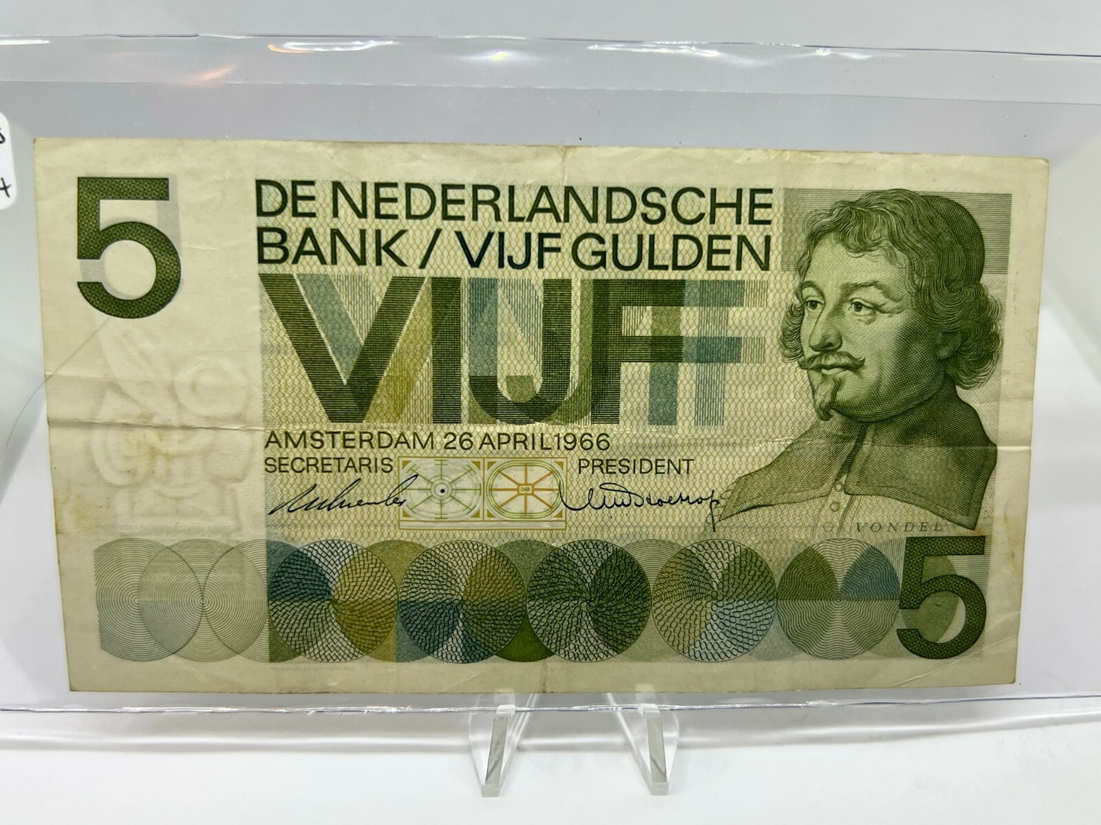 Banknote Netherlands 5 Gulden 1966 XF+