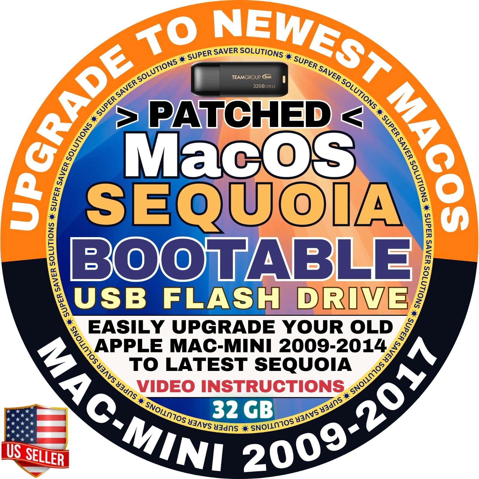 MacOS SEQUOIA Bootable USB PATCHED for All Old Apple iMac Pro 2017, SHIPS FAST