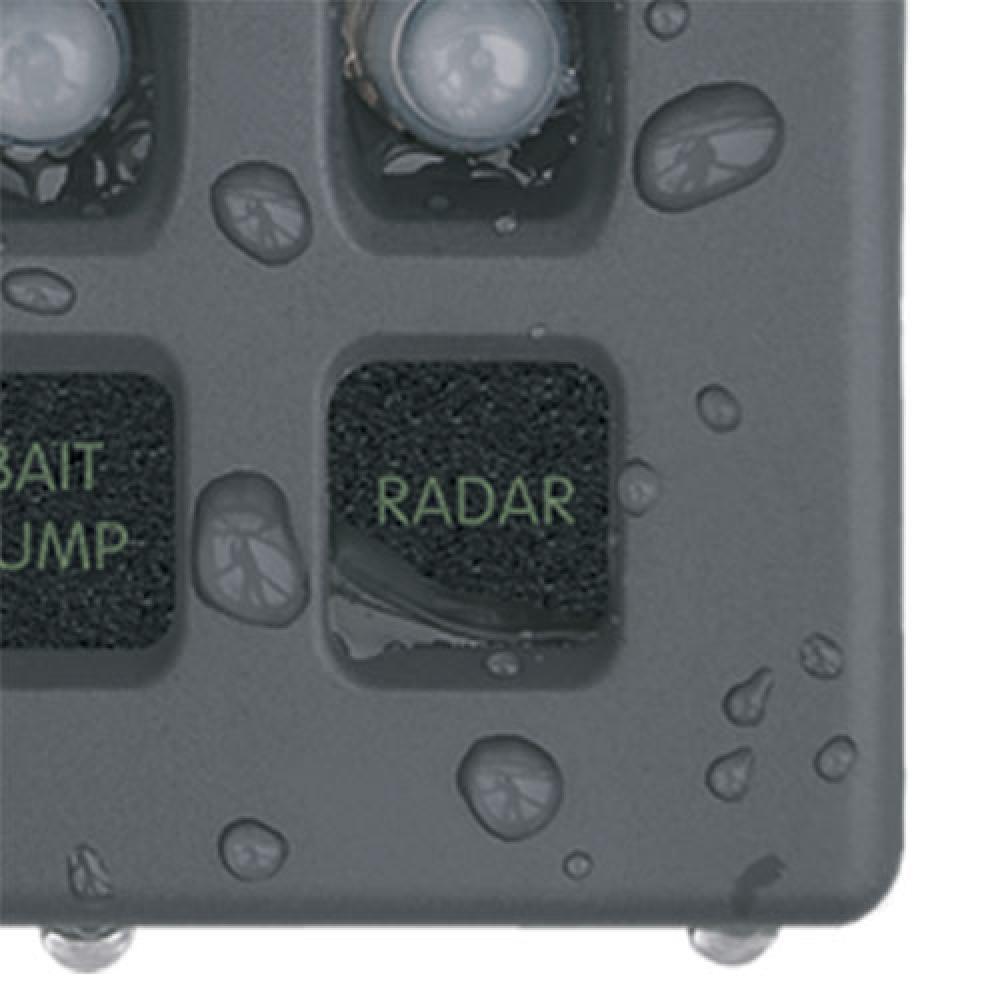 Blue Sea 4378 WeatherDeck 12V DC Waterproof Circuit Breaker Panel, Gray 8 Pos