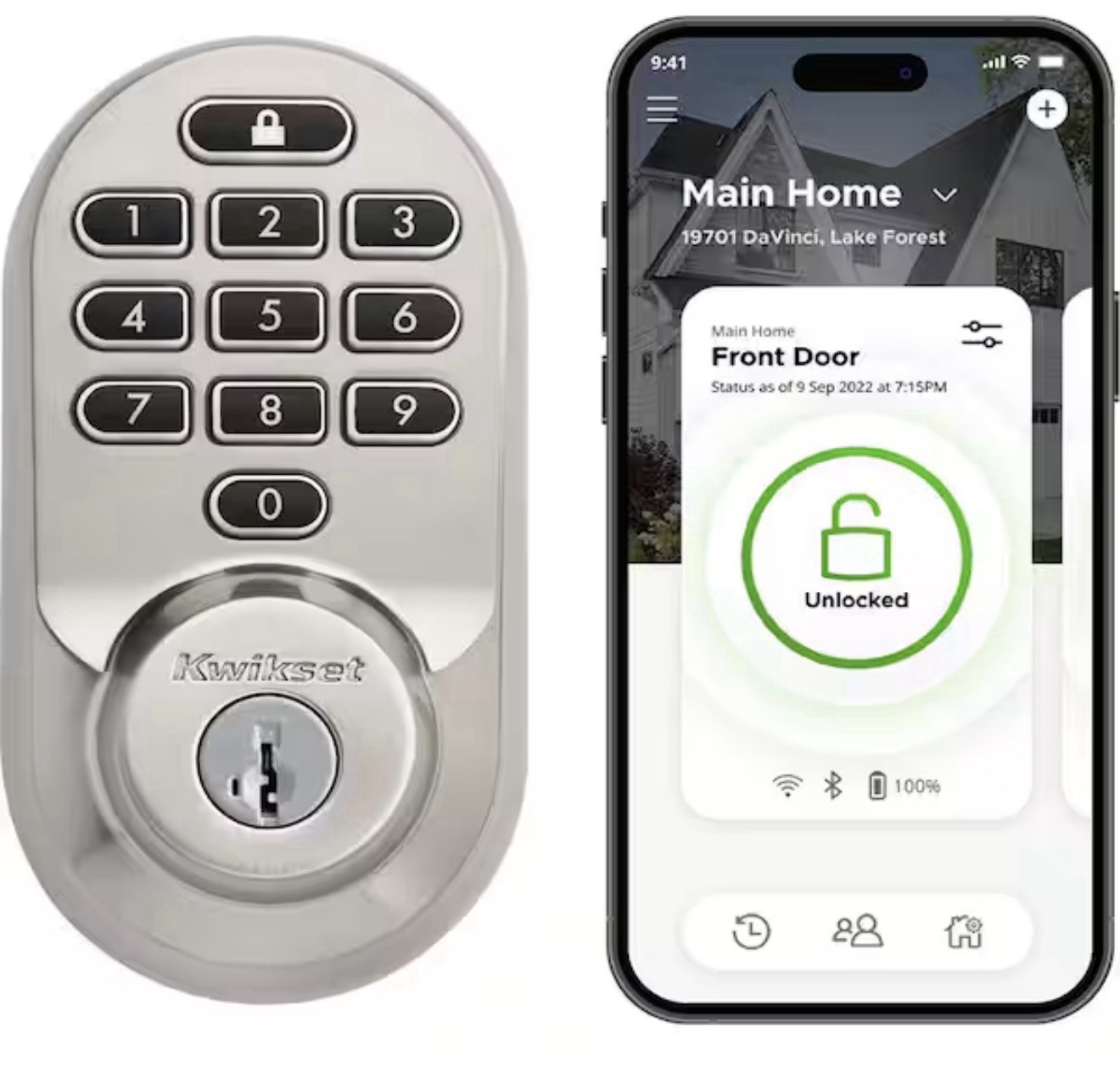 Kwikset 99380-001 Halo Wi-Fi Smart Electronic Keypad Deadbolt - Satin Nickel