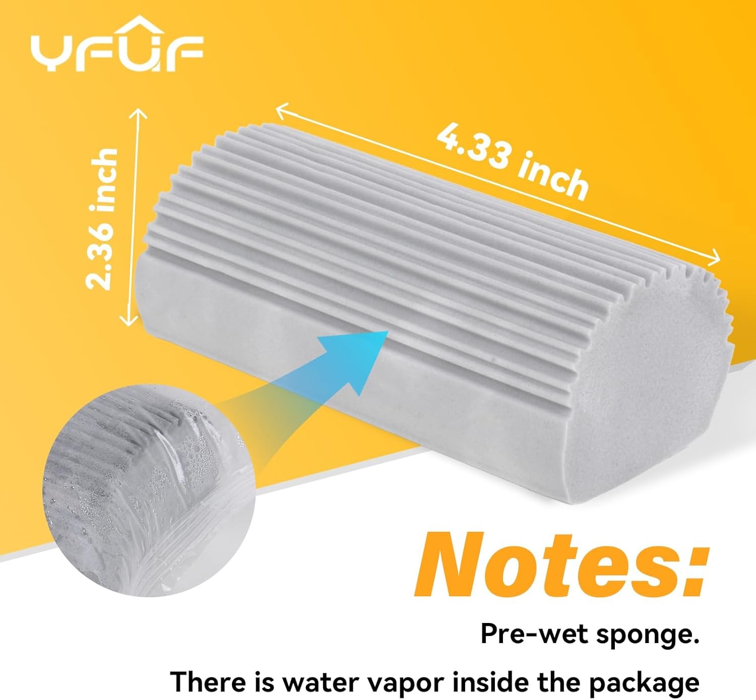 2-Pack Damp Clean Duster Sponge, Magic Sponge Eraser Baseboard Cleaner Tool, Dus