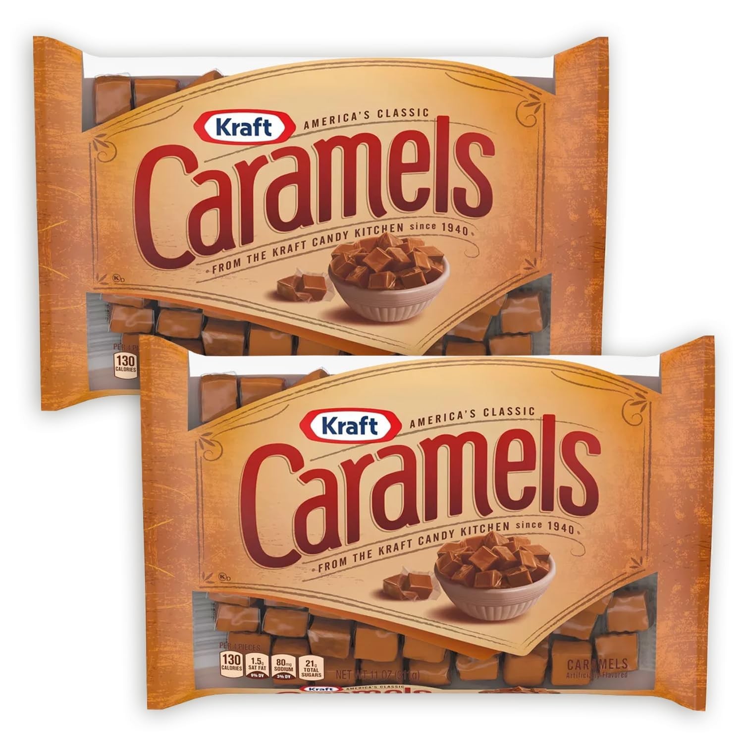 Kraft Caramels Pack of 2-11 oz Bags - Great 14.4018 cm x 7.112 x 20.193