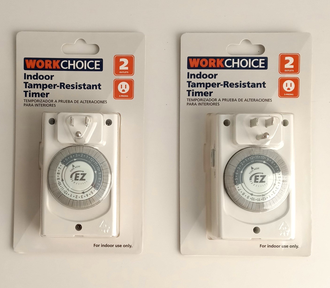 WorkChoice Indoor Tamper-Resistant Timer with 2 Outlets WC1035-4 2pcs