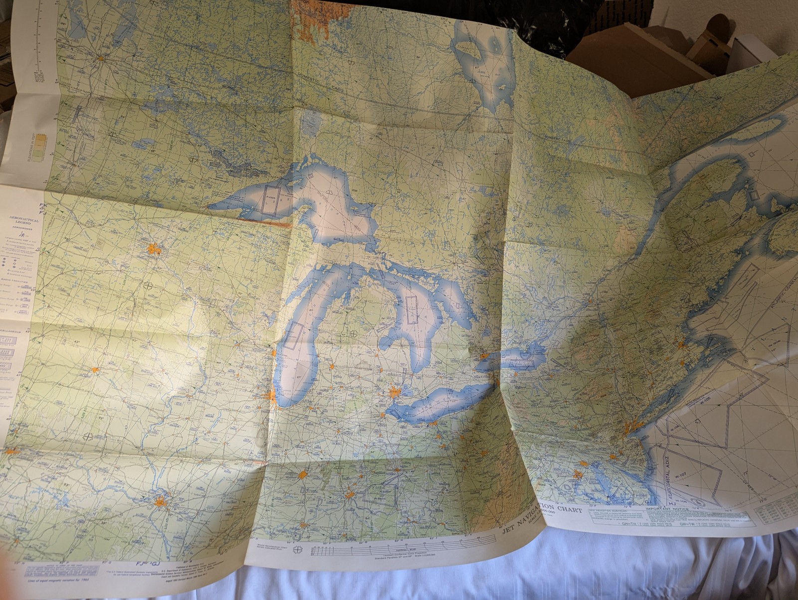 Jet Navigation Chart map US Northeast (JN-30) February, 1966
