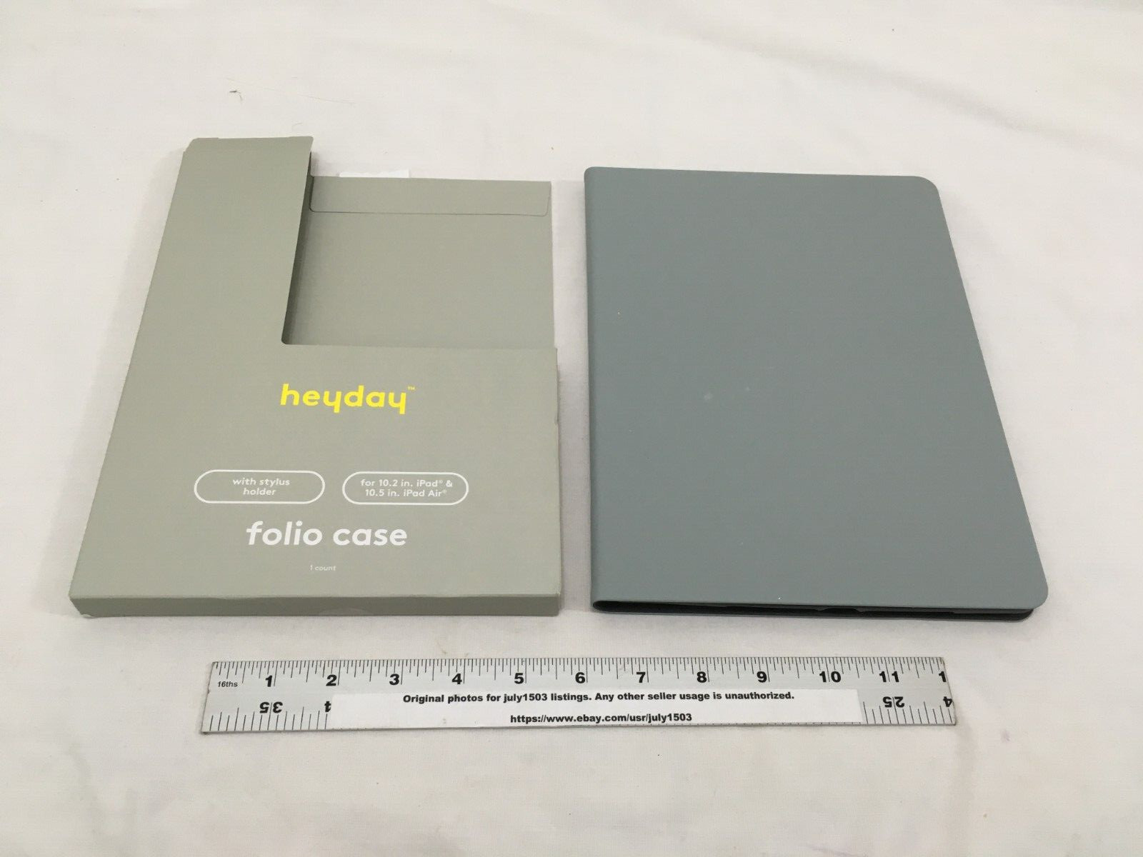 NEW Heyday Folio Case w/Stylus Holder for 10.2" iPad, 10.5" iPad Air MISTY BLUE