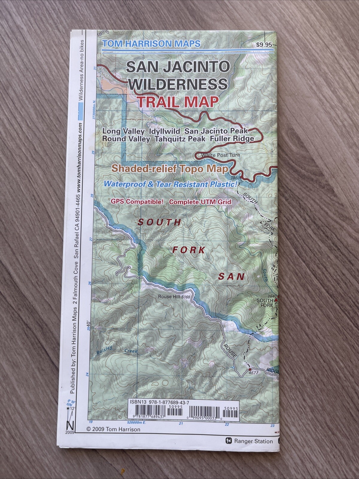 San Jacinto Wilderness Trail Map, California, by Tom Harrison Maps Palm Springs