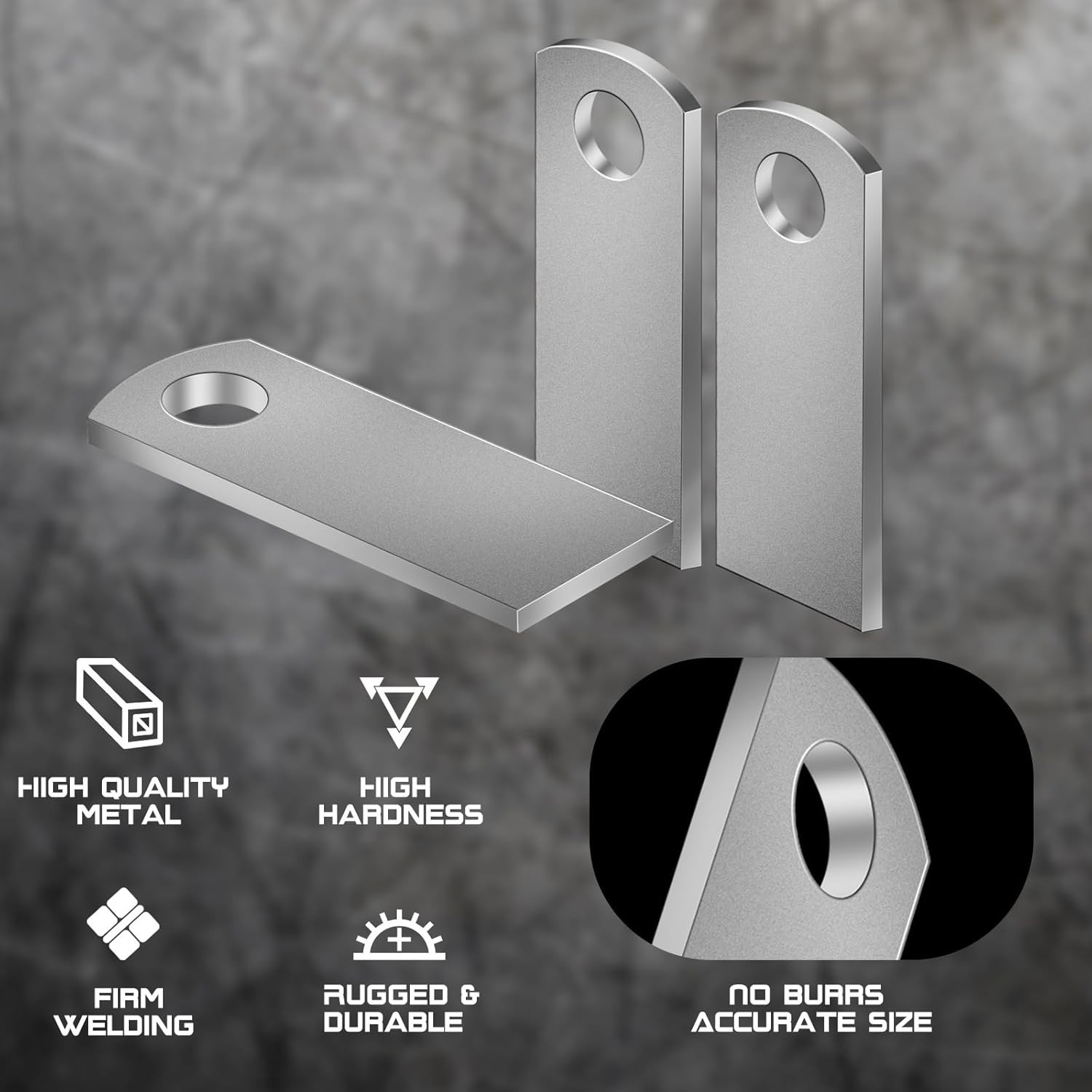 Versatile Steel Weld Tabs - 10-Piece Set with Flat Bottom Design, 2.6" High