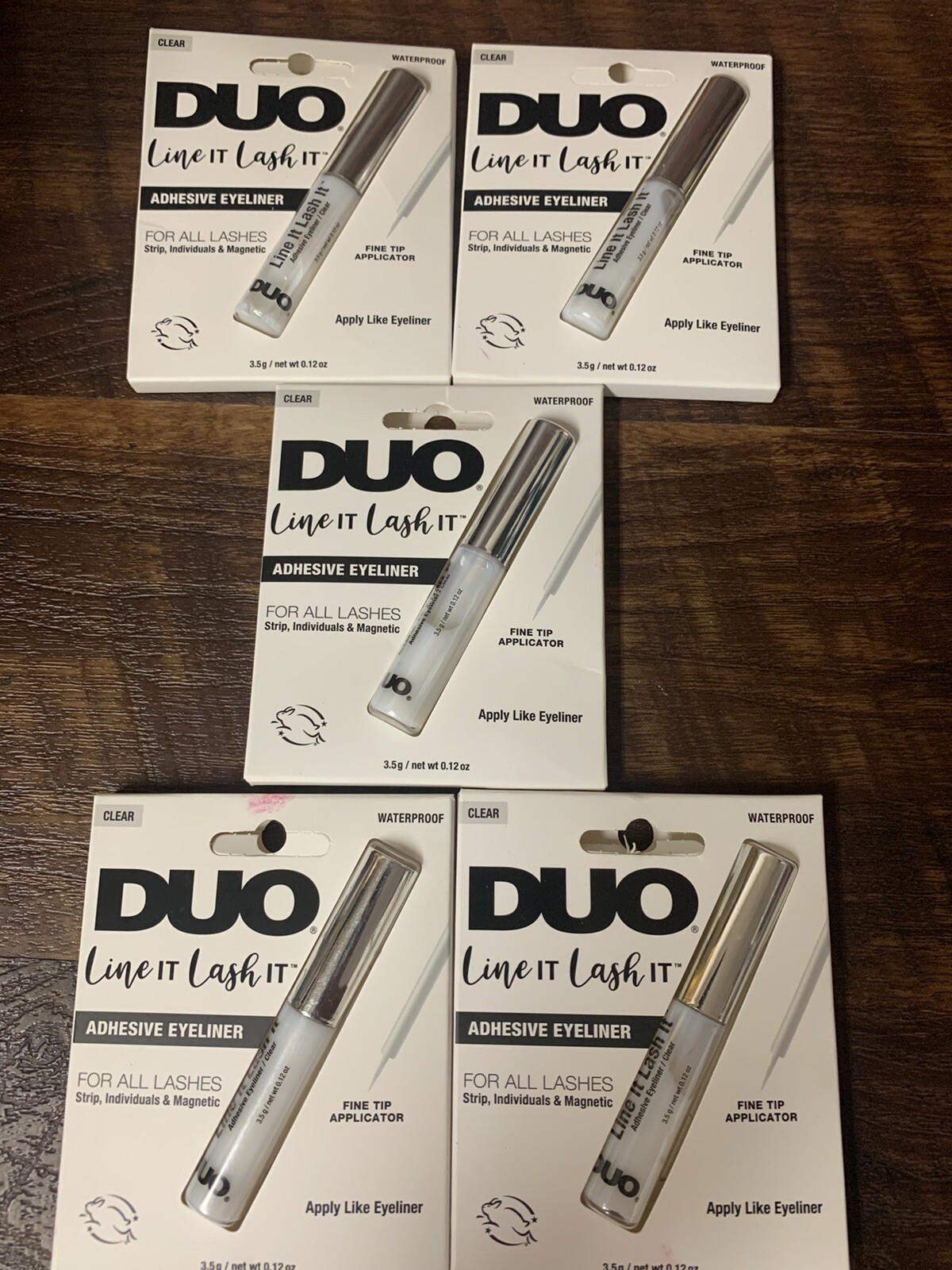 Lot Of 5-Duo Line It Lash It Adhesive Eyeliner Clear Waterproof 3.5G/0.12oz. Ea.