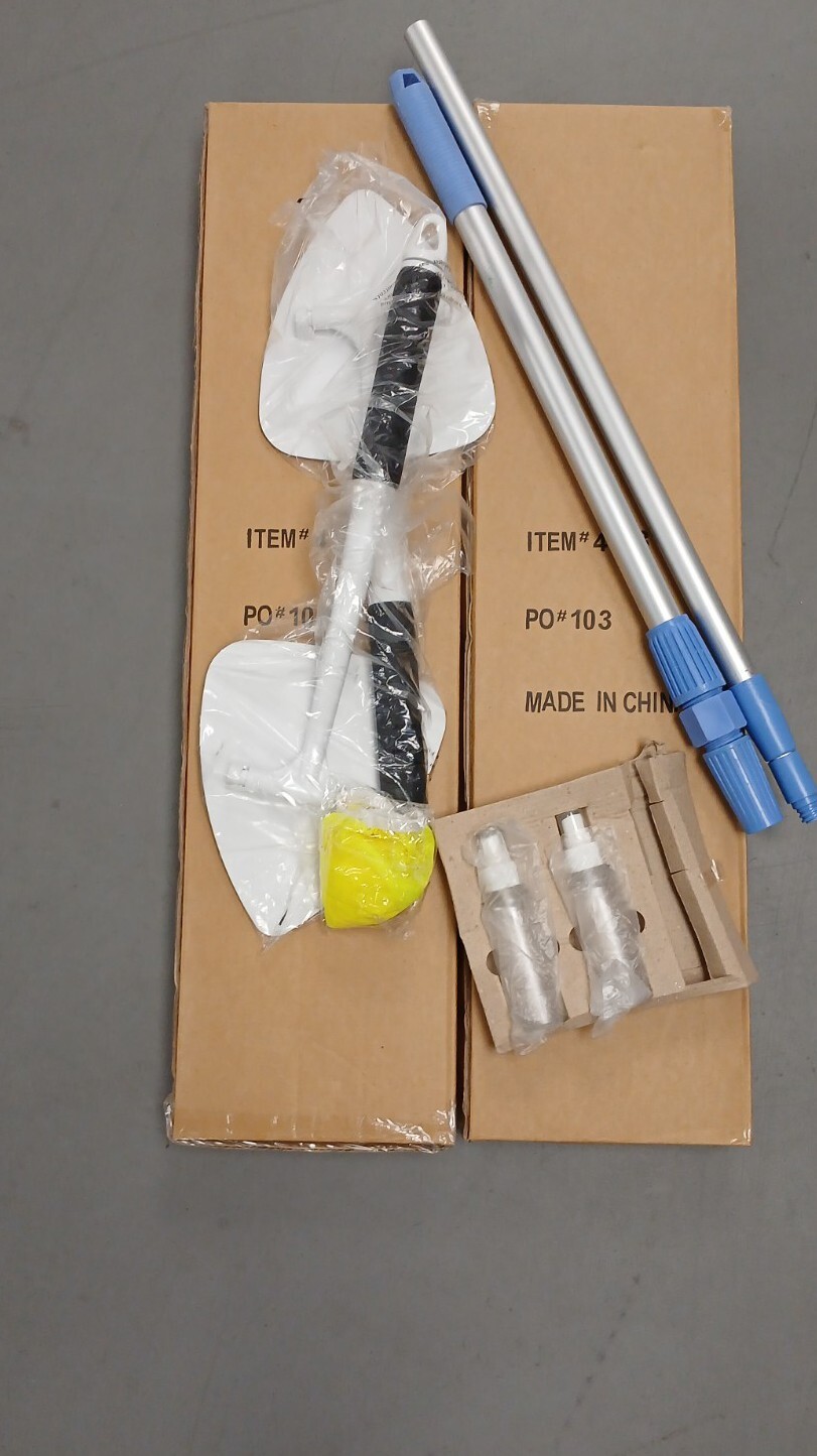(Lot Of 2)  Multiuse Cleaning Kit Extended Rod Handle Extends 80"