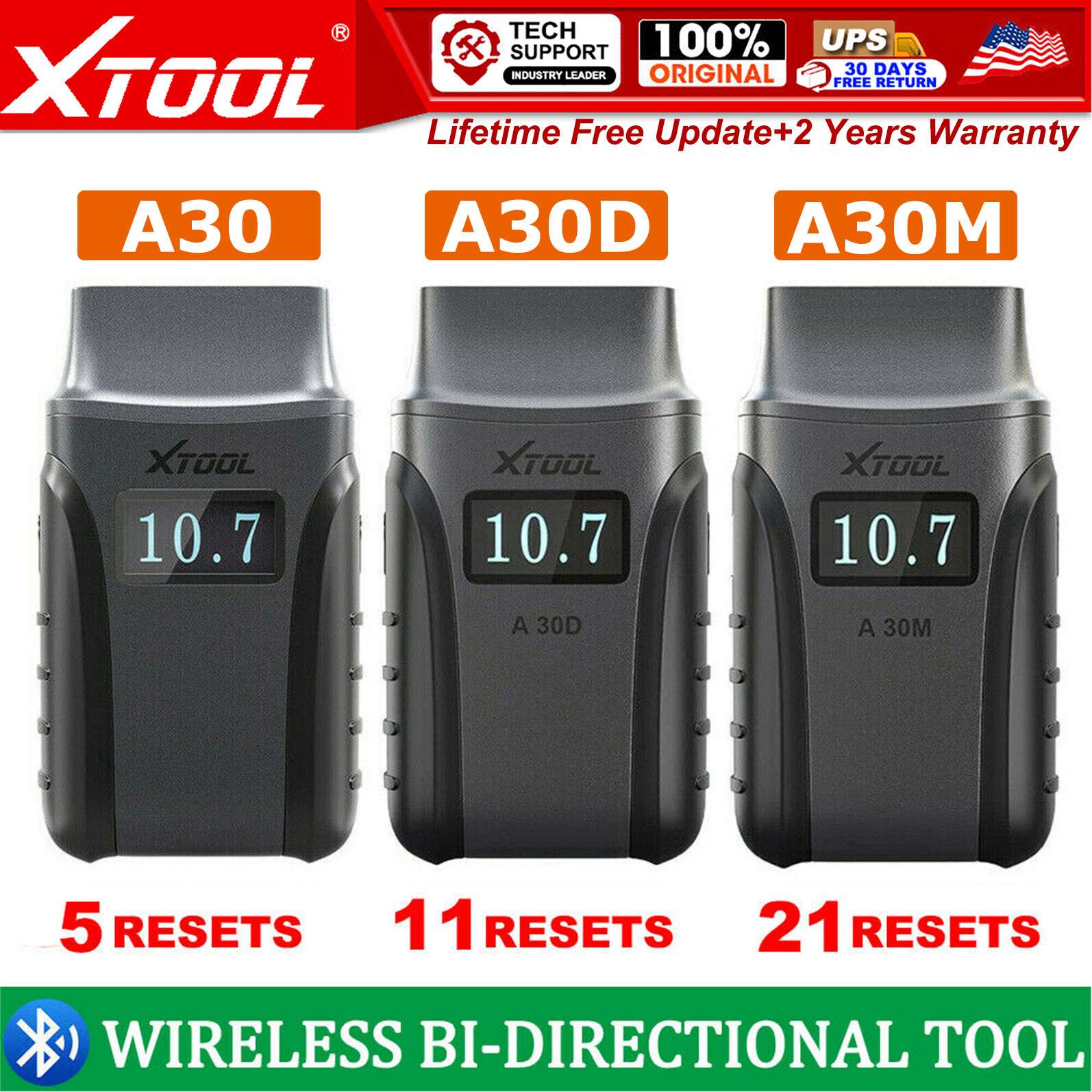XTOOL A30 A30D A30M Auto Wireless Bidirectional Full System Diagnostic Scanner