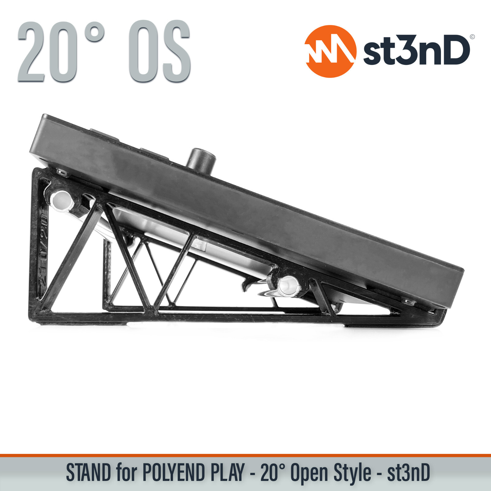 STAND for POLYEND PLAY - 20° Open Style stand with Rubber Pads - 3D Printed