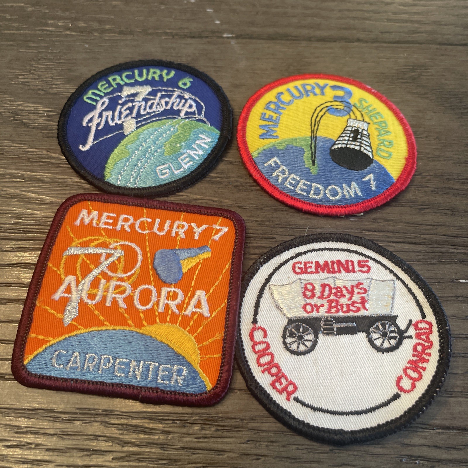4 Vintage Mercury  Gemini Embroidered Patches- NASA  – Space - Astronauts