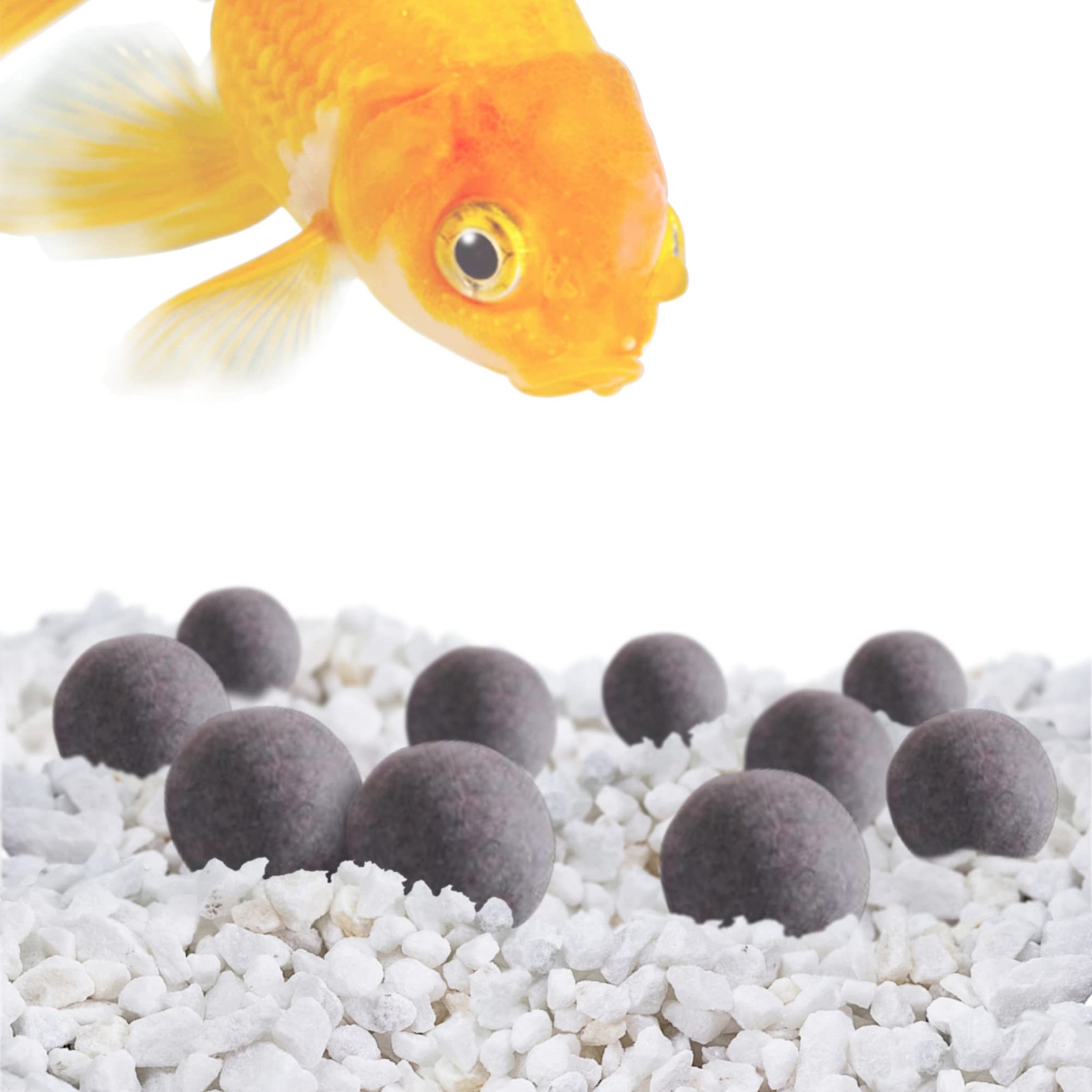 SunGrow Tropical Fish Water Conditioner Balls, Gray Stones for 10 Pieces