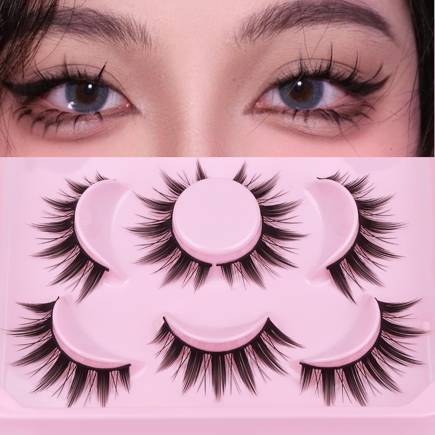 Manga Lashes Anime False Eyelashes Spiky Natural Look Wispy Mink Doll Fake Eye