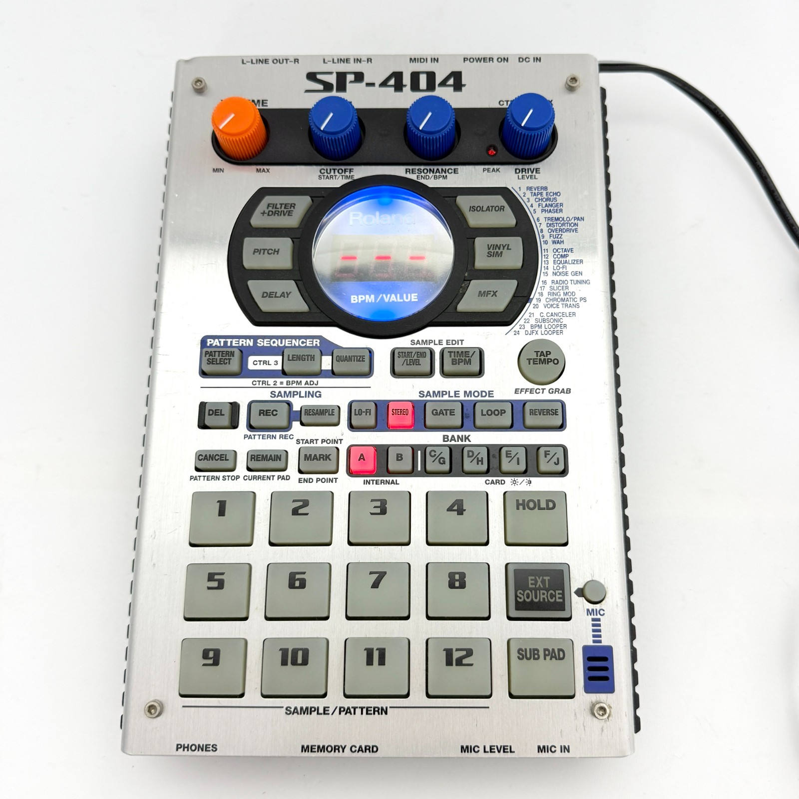 Roland SP-404 Portable Linear Wave Sampler Used w/Adapter + SD Card #0137