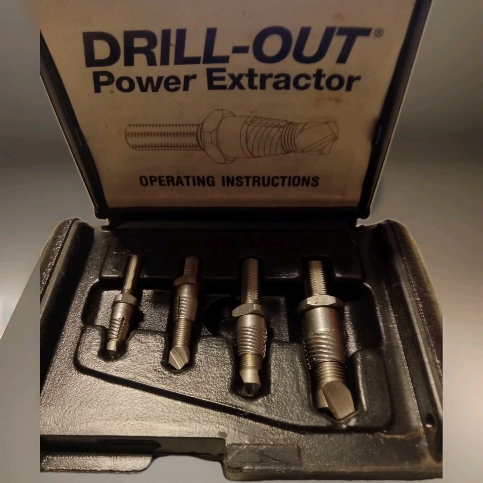 DRILL-OUT Power Extractor Set - 4 Pieces - 1/4(6mm) 3/8(10mm) 1/2(12mm)5/16(8mm