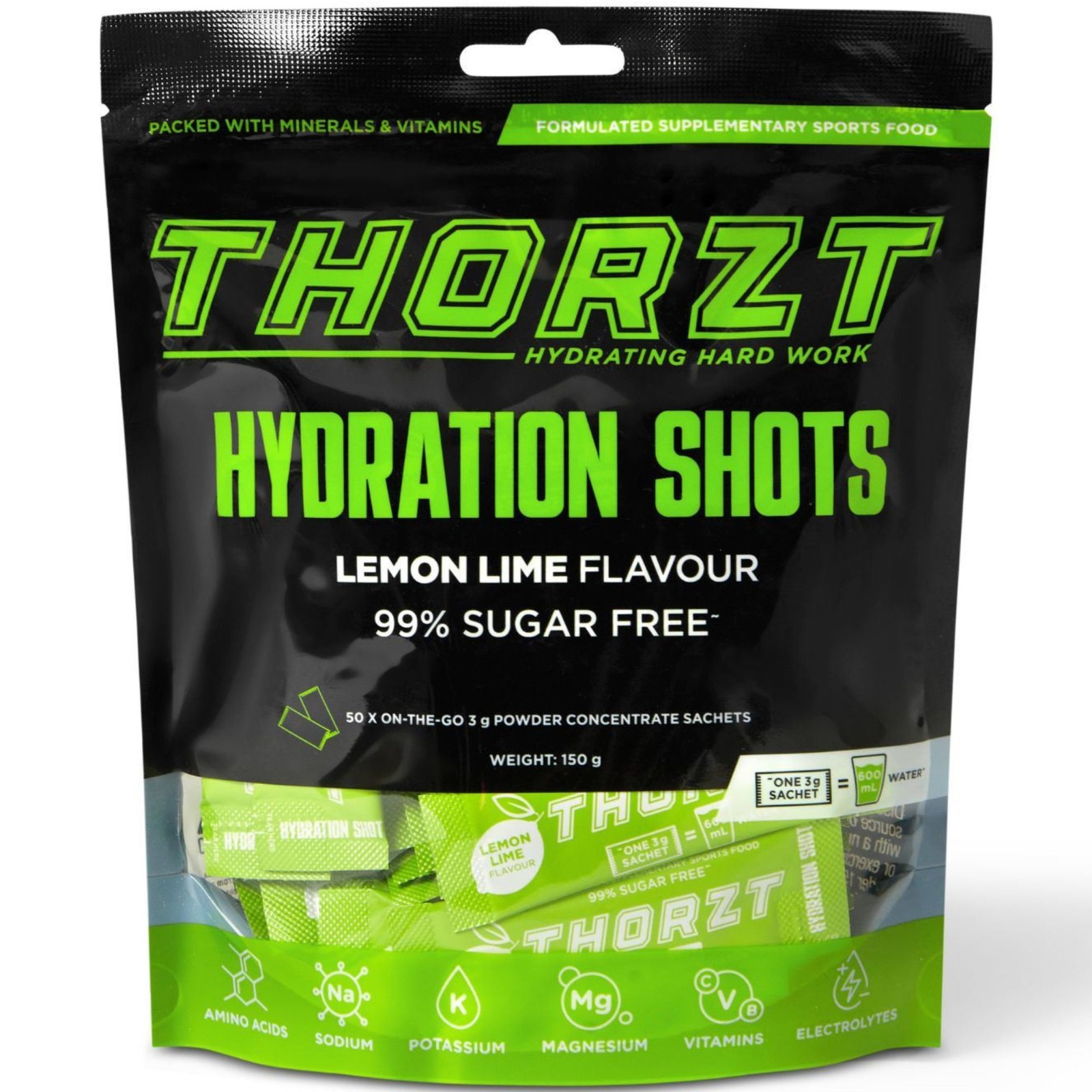 THORZT SSSFLL – 50 x 3gm Sachets Lemon Lime Flavour Sugar Free Solo Shots