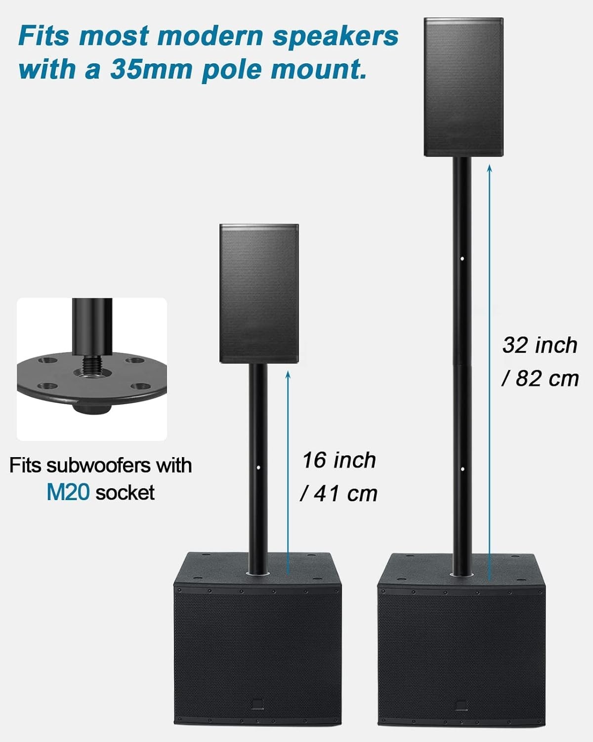 16-Inch Subwoofer M20 Speaker Mount with 35mm Mount