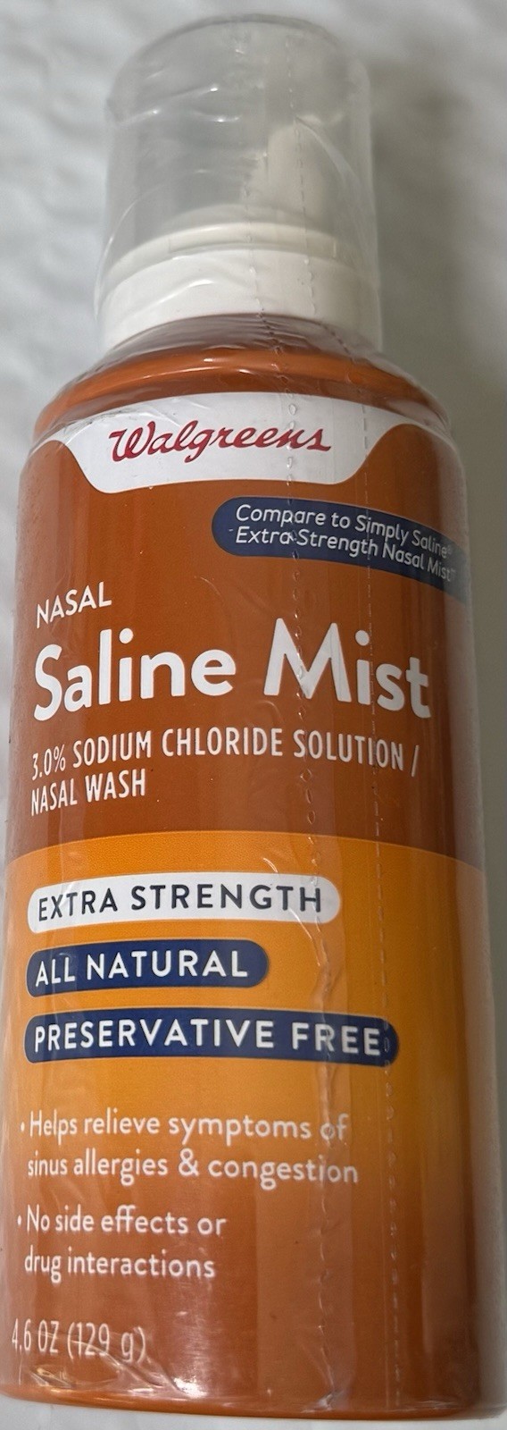 Nasal Saline Mist Extra Strength All Natural 4.6 oz Exp 4/26 FREE FAST SHIPPING