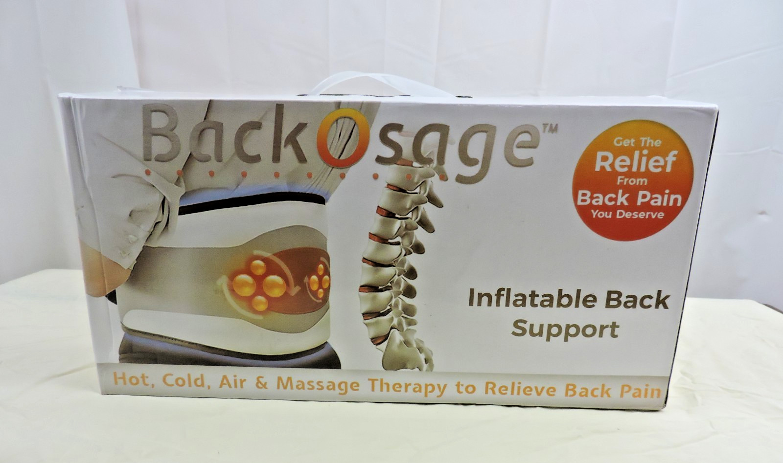 BackOSage Cordless Decompression Back Massage Belt Gray