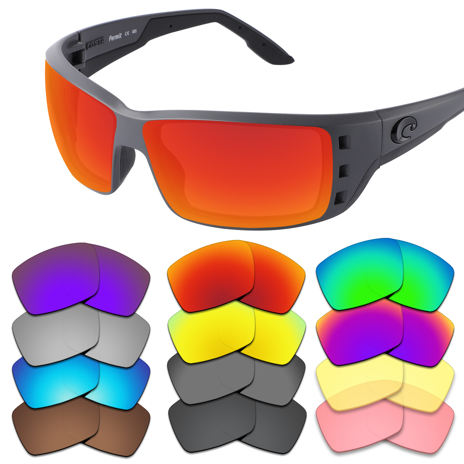 EYAR Polarized Replacement Lenses for-Costa Del Mar Permit 06S9022 Sunglasses