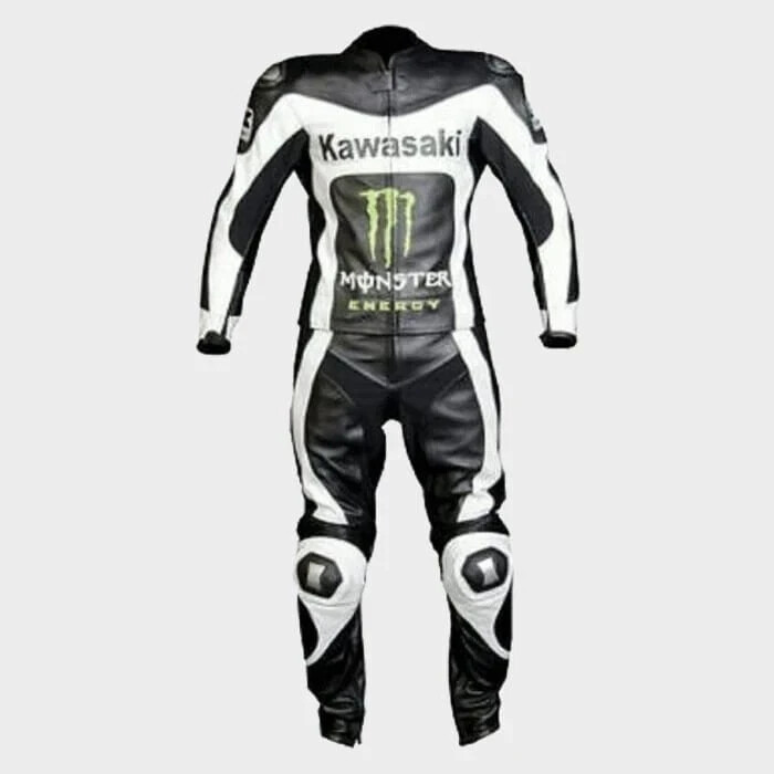 Kawasaki Cowhide Leather Motorcycle Biker Suit Motorbike Racing Protective Suit