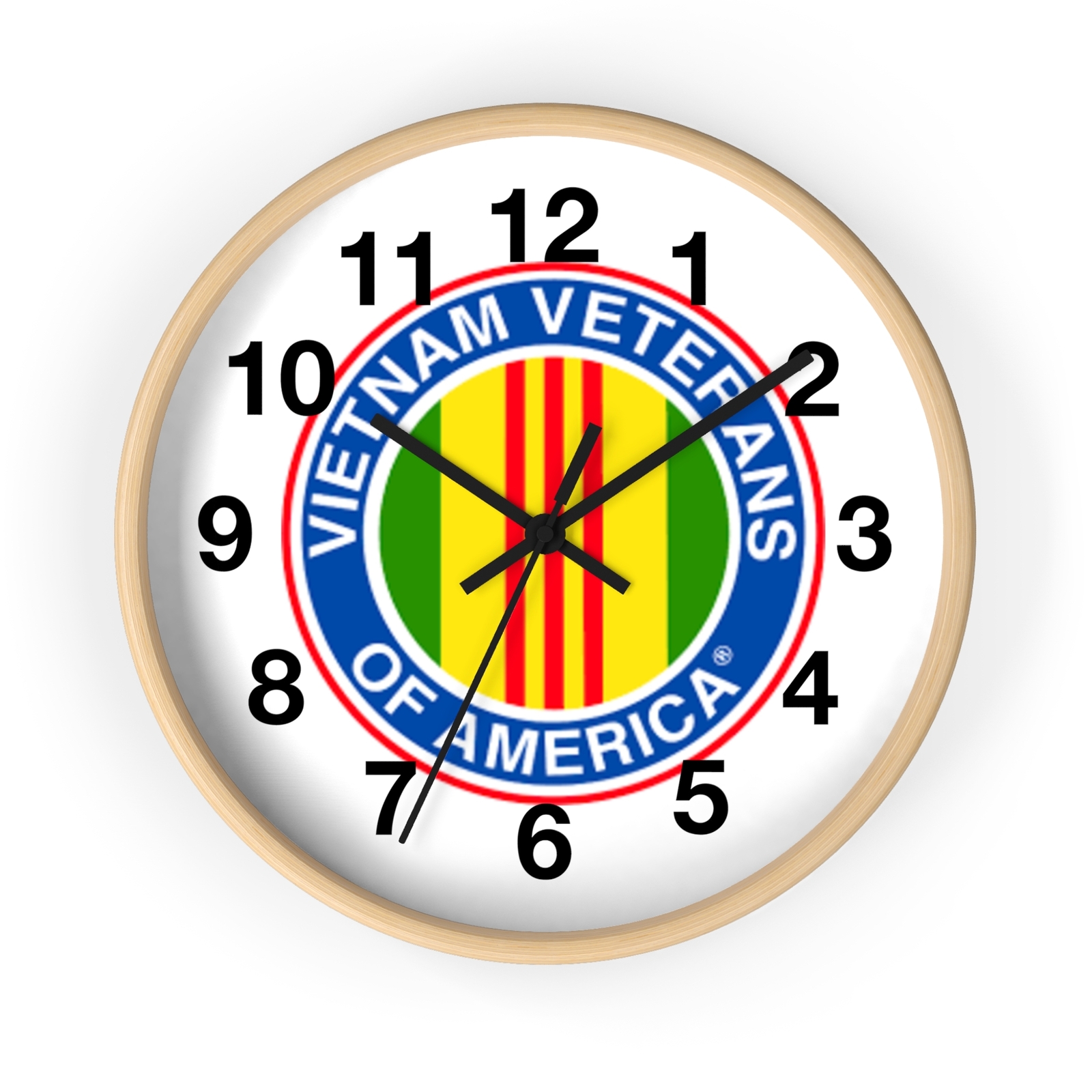 Vietnam Veterans Of America Wall Clock All Wood Frame MIlitary Patroitic