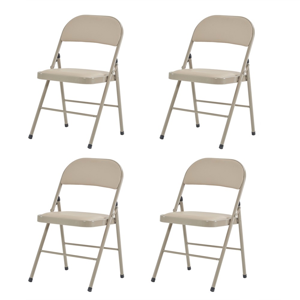 Set Of 4 Padded Seat Folding Chair Heavy Duty Party Chairs Metal Frame