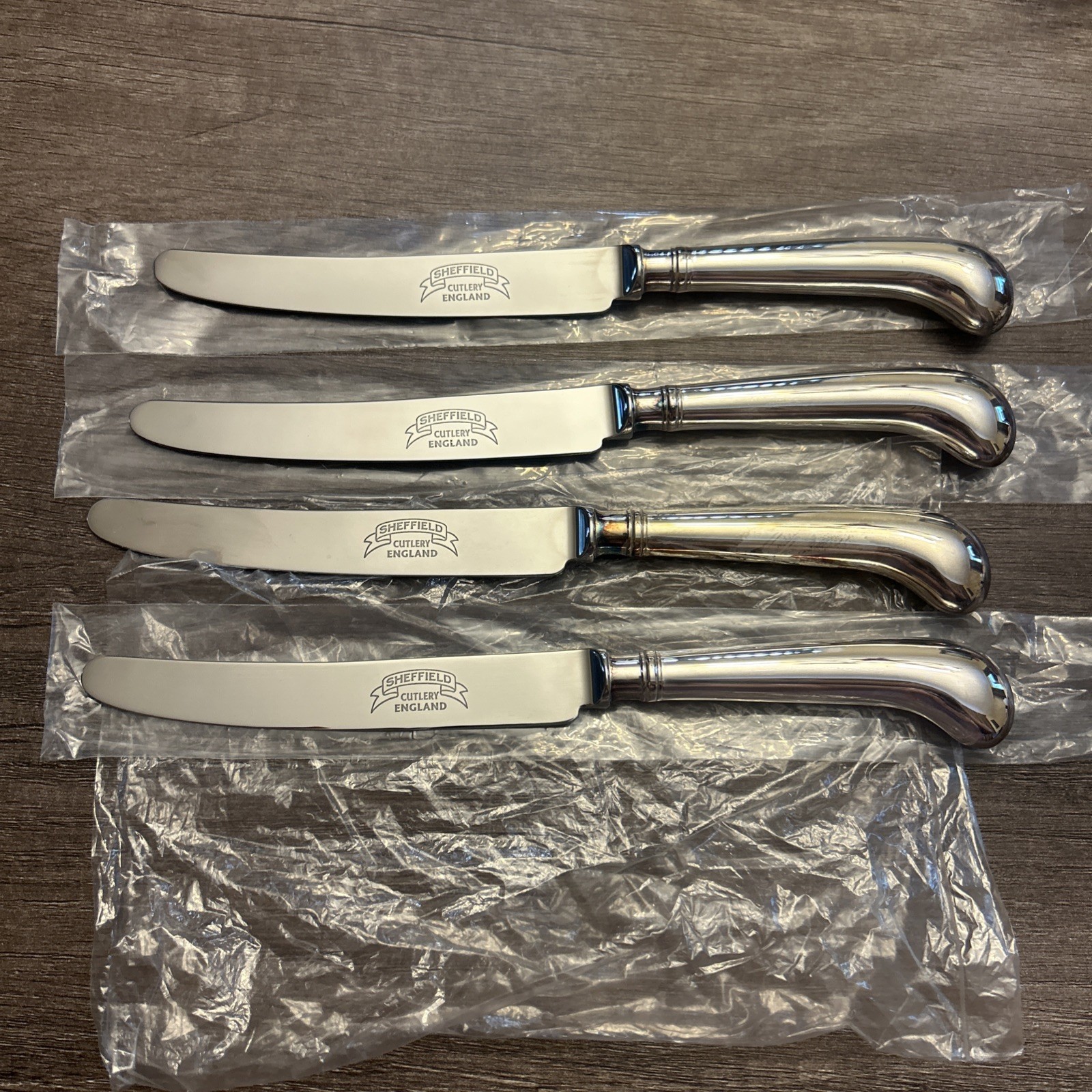 Vintage Sheffield Cutlery England Pistol Grip Knife Set Of 4
