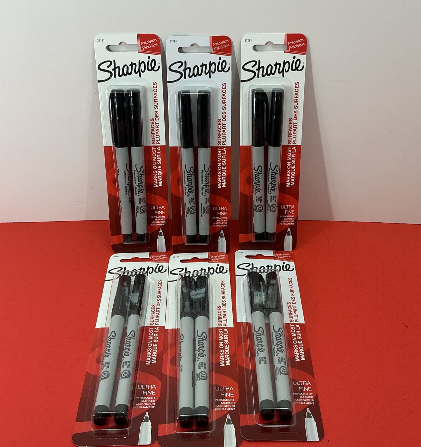 Sharpie Permanent Markers, Ultra Fine Point, Black Ink, 2-Count Pack Of 6