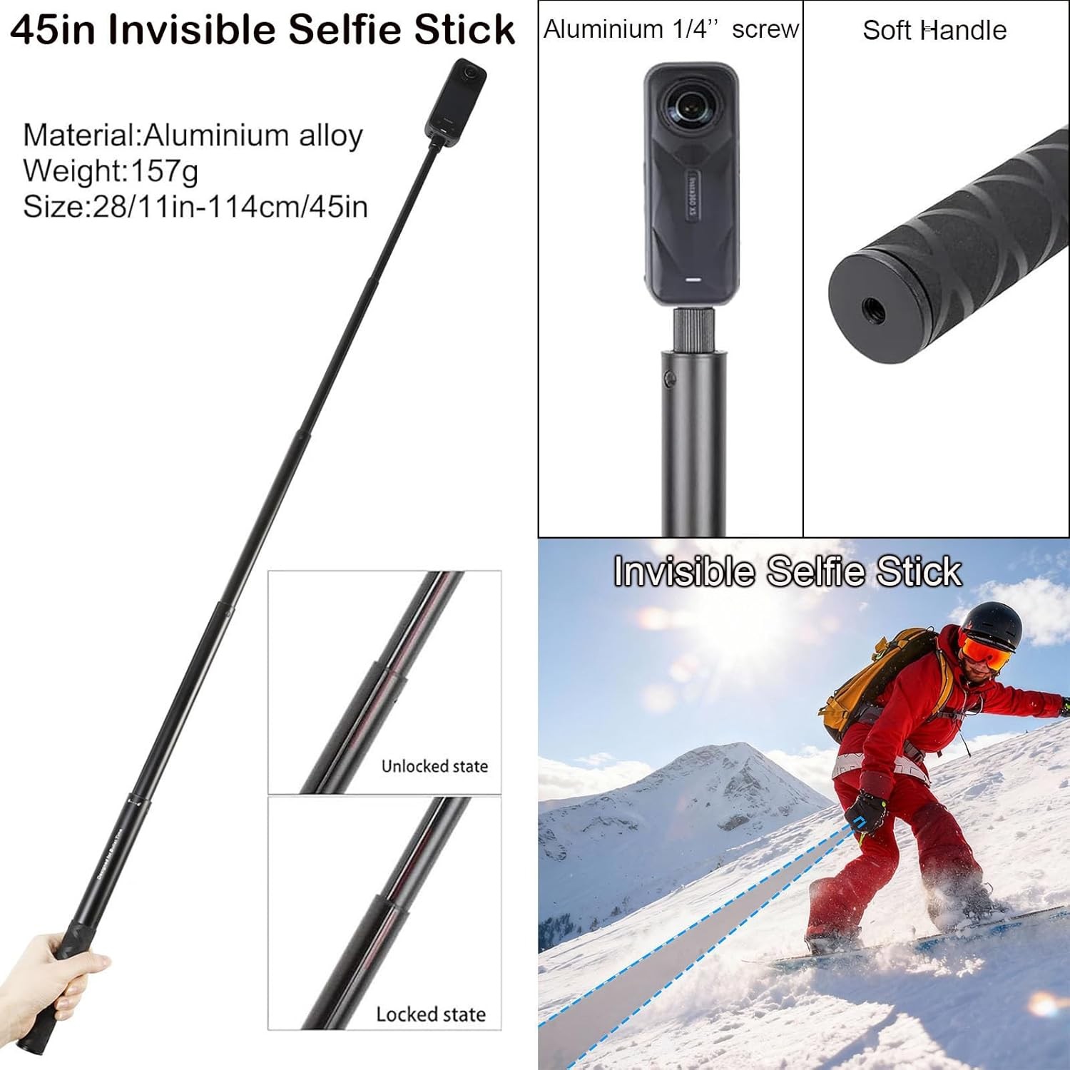 PellKing Accessories Kit for insta360 X5,Included Carrying