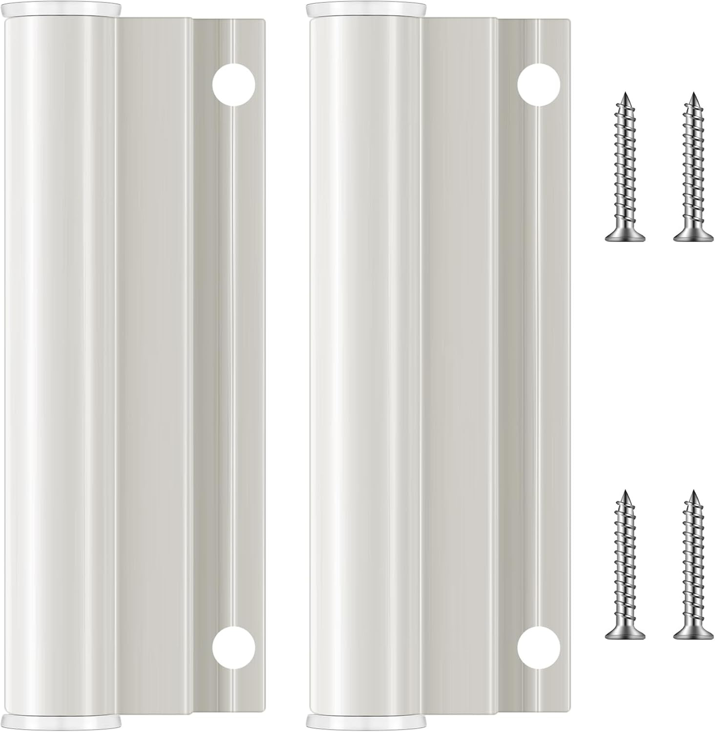 2 Sets Upper Storm Door Hinge Leaf, White Aluminum, Fits Anderson Screen Doors